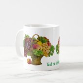 ヴィンテージ果物入パーソナライズされたれ コーヒーマグカップ (正面左)