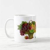 ヴィンテージ果物入パーソナライズされたれ コーヒーマグカップ (左)