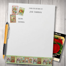 ヴィンテージ果物野菜レシピ ノートパッド