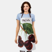 ヴィンテージ果物食品、木から熟したさくらんぼ エプロン (着用した状態)