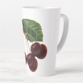 ヴィンテージ果物食品、木から熟したさくらんぼ カフェラテマグ (右アングル)