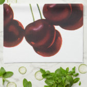 ヴィンテージ果物食品、木から熟したさくらんぼ キッチンタオル (折り畳み)