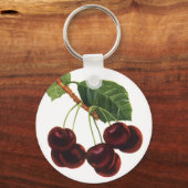 ヴィンテージ果物食品、木から熟したさくらんぼ キーホルダー (正面)