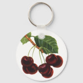 ヴィンテージ果物食品、木から熟したさくらんぼ キーホルダー (裏面)