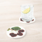 ヴィンテージ果物食品、木から熟したさくらんぼ コースター (側面)