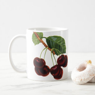 ヴィンテージ果物食品、木から熟したさくらんぼ コーヒーマグカップ