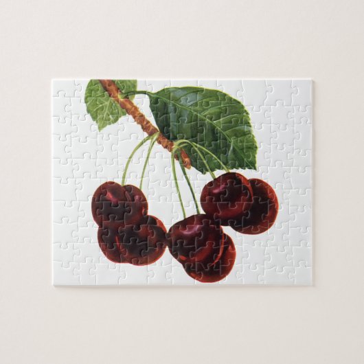 ヴィンテージ果物食品、木から熟したさくらんぼ ジグソーパズル (横)