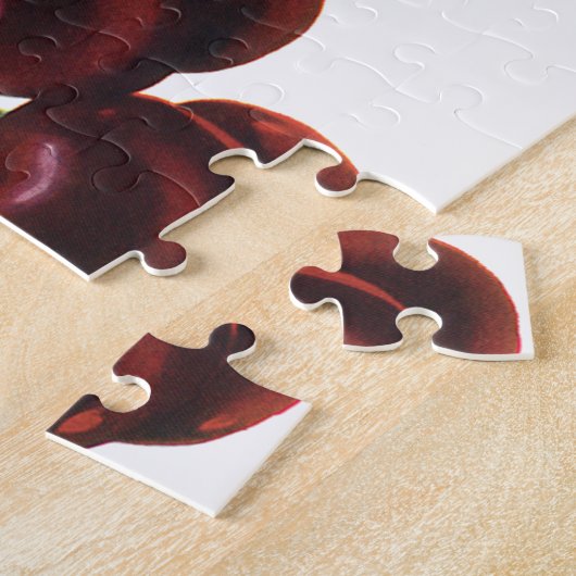 ヴィンテージ果物食品、木から熟したさくらんぼ ジグソーパズル (側面)