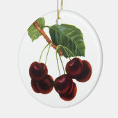 ヴィンテージ果物食品、木から熟したさくらんぼ セラミックオーナメント (左)