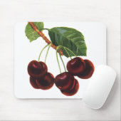 ヴィンテージ果物食品、木から熟したさくらんぼ マウスパッド (マウス)