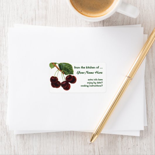 ヴィンテージ果物食品、木から熟したさくらんぼ ラベル (インサイチュ)