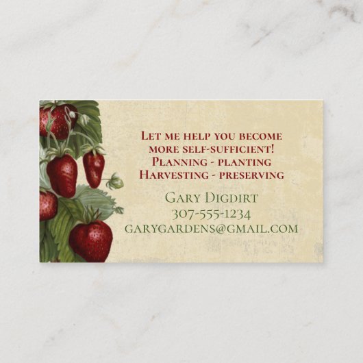 ヴィンテージ果菜料理のシェフケータリング 名刺 (裏面)