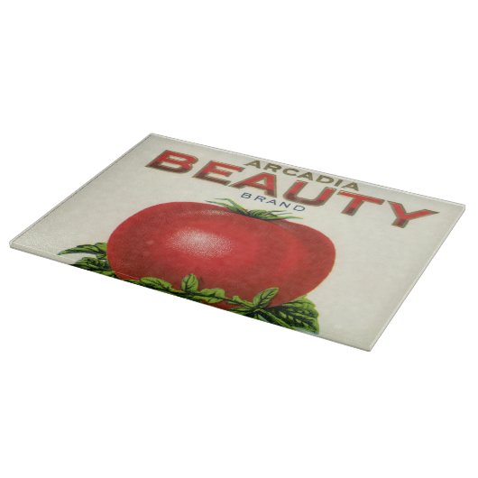 ヴィンテージ果輪状ラベル、アルカディア美しいトマト カッティングボード (角)
