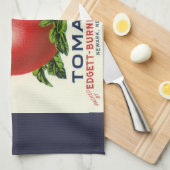 ヴィンテージ果輪状ラベル、アルカディア美しいトマト キッチンタオル (四つ折り)