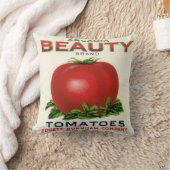 ヴィンテージ果輪状ラベル、アルカディア美しいトマト クッション (ブランケット)