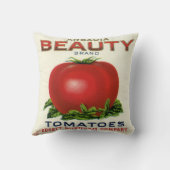ヴィンテージ果輪状ラベル、アルカディア美しいトマト クッション (裏面)