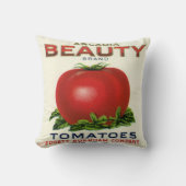 ヴィンテージ果輪状ラベル、アルカディア美しいトマト クッション (正面)