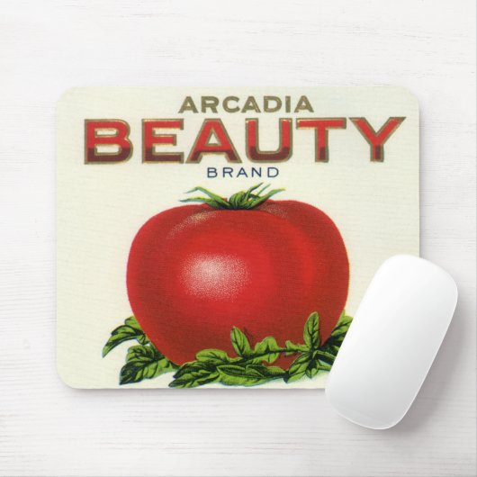 ヴィンテージ果輪状ラベル、アルカディア美しいトマト マウスパッド (マウス)