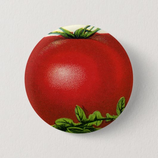 ヴィンテージ果輪状ラベル、アルカディア美しいトマト 缶バッジ (正面)