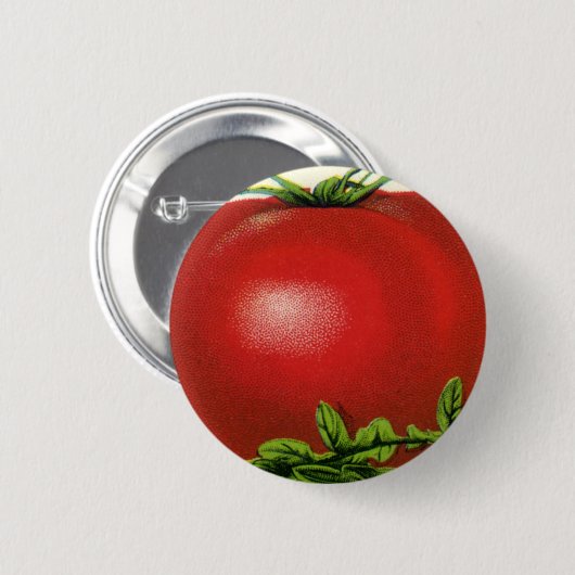 ヴィンテージ果輪状ラベル、アルカディア美しいトマト 缶バッジ (正面&裏面)