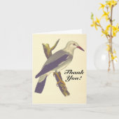 ヴィンテージ枝に鳥を見て、"ありがとう！" カード (黄色い花)
