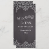 ヴィンテージ枠および結婚黒板のメニューカード メニュー (正面/裏面)