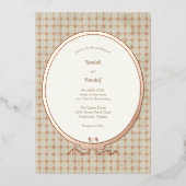 ヴィンテージ枠とタイル 箔招待状 (正面)