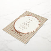 ヴィンテージ枠とタイル 箔招待状 (回転した状態)