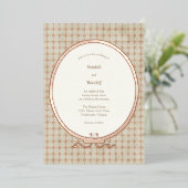 ヴィンテージ枠とタイル 箔招待状 (立ち正面)