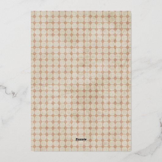 ヴィンテージ枠とタイル 箔招待状 (裏面)