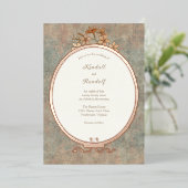 ヴィンテージ枠と水絹2 箔招待状 (立ち正面)