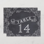 ヴィンテージ枠と結婚黒板の表番号 ポストカード (正面/裏面)