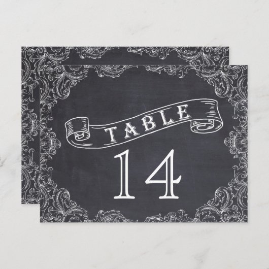 ヴィンテージ枠と結婚黒板の表番号 ポストカード (正面/裏面)