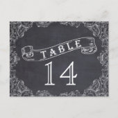 ヴィンテージ枠と結婚黒板の表番号 ポストカード (正面)