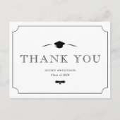 ヴィンテージ枠の白黒感謝してい卒業 ポストカード (正面)