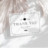 ヴィンテージ枠の白黒感謝してい卒業 ポストカード