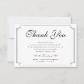 ヴィンテージ枠スクリプト葬儀ありがとうございました サンキューカード (正面)