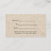 ヴィンテージ枠ダマスク赤いリボンギフト証明書 割引カード (裏面)