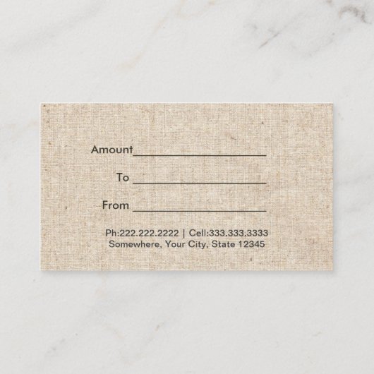 ヴィンテージ枠ダマスク赤いリボンギフト証明書 割引カード (裏面)