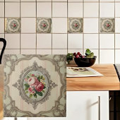 ヴィンテージ枠バラ タイル