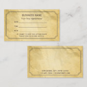 ヴィンテージ枠ヴィンテージ紙アポイントメントアラーム 予約カード (正面/裏面)