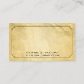 ヴィンテージ枠ヴィンテージ紙アポイントメントアラーム 予約カード (裏面)