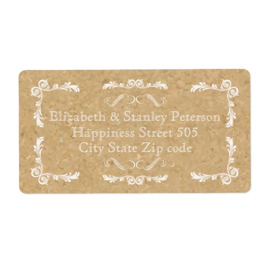 ヴィンテージ枠結婚付きコルク ラベル (正面)