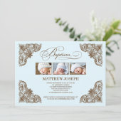 ヴィンテージ枠|洗礼招待状 招待状 (スタンド正面)