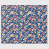 ヴィンテージ柄Bingata:ナス ラッピングペーパー (フラット)