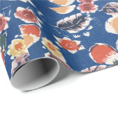 ヴィンテージ柄Bingata:ナス ラッピングペーパー (ロールコーナー)