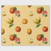 ヴィンテージ柑橘系植物包装紙 ラッピングペーパー (フラット)