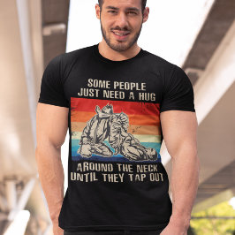 ヴィンテージ柔術おもしろいBJJ mma人はハグが必要 Tシャツ