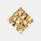 ヴィンテージ柴犬シームレスパターン スタンダードカクテルナプキン (角)