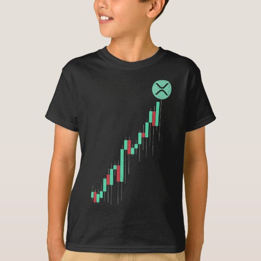 ヴィンテージ株価チャートリップルXRPコイン月Crへ Tシャツ (正面)